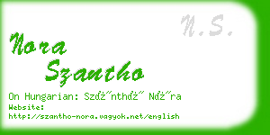 nora szantho business card